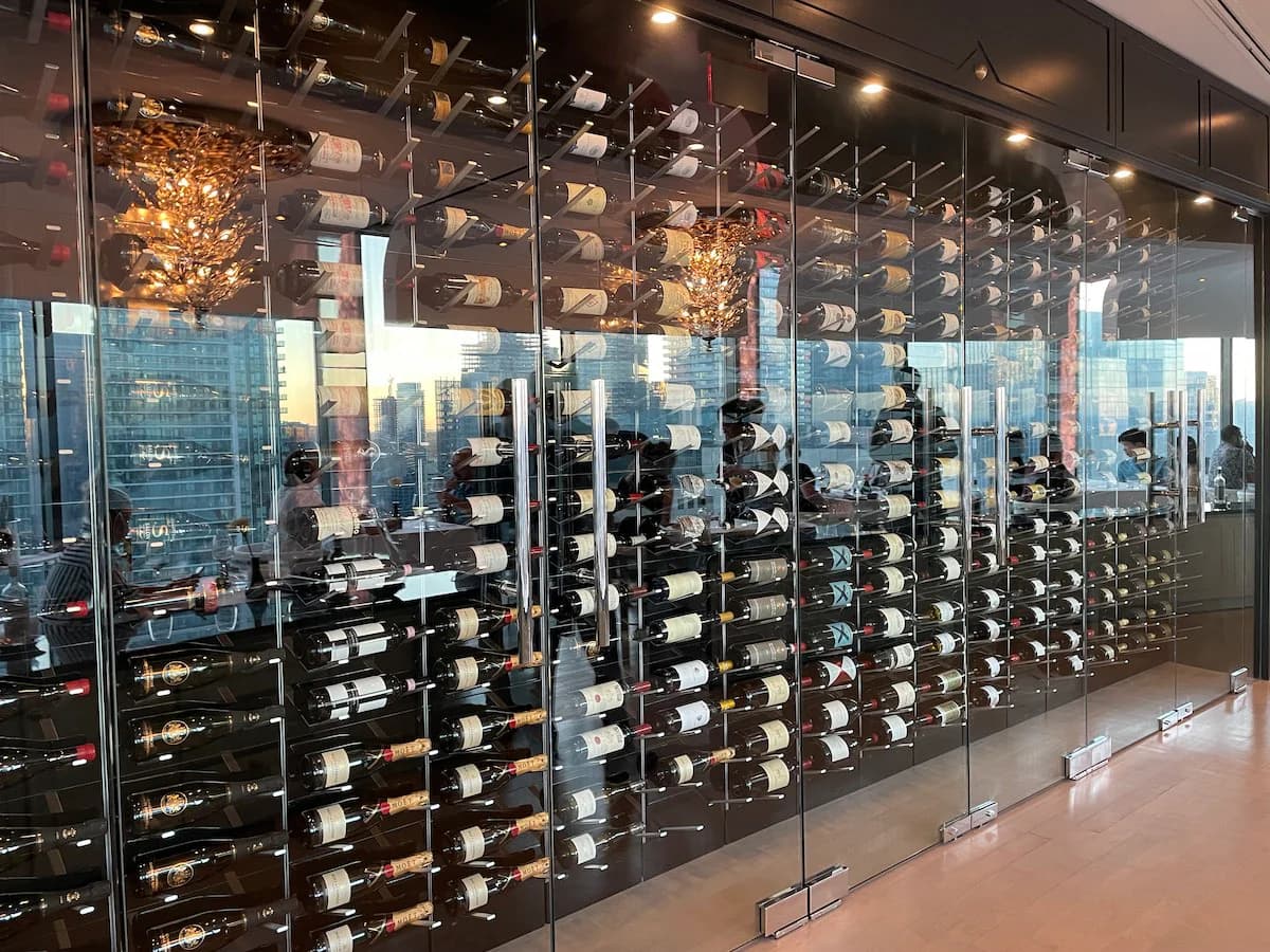 Professional restaurant wine display case in NoDa Charlotte with temperature control and LED lighting