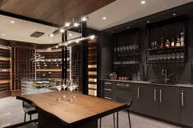 Beautiful wooden millwork and custom cabinetry in Dilworth Charlotte wine cellar